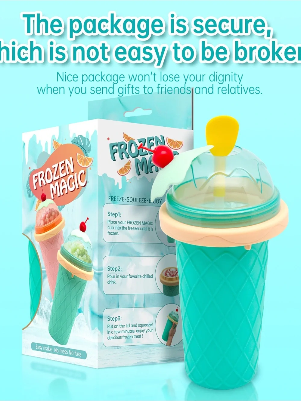 Slushy Maker Cup, DIY Frozen Magic Squeeze Cup for juice Milk & Smoothie
